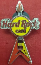 Hard Rock Cafe Red Guitar Pin Flying V Shape - $5.87