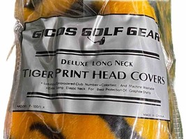 Gicos Golf Gear Deluxe Long Neck Tiger Print Golf Head Cover Sealed In Wrapper - £9.27 GBP