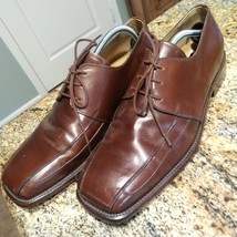 David Eden Brown Square Toe Lace Up Leather Derby Dress Shoes Men&#39;s Size 13 - $74.25