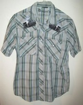 DRAGONFLY REDNECK Trailer Park Short Sleeve Western Style Snap Button Sh... - $34.99