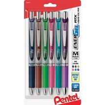 Pentel Gel Pen Retractable Metal Tip .7mm 6/PK AST Barrel/Ink BL77BP6M1 - £24.26 GBP