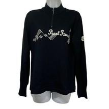 Pearl Izumi Cycling Black embroidered Wool half zip Bike sweater Size L - £22.88 GBP