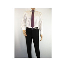 Men Renoir Flat Front Suit Separate Pants Slim Fit Slacks 201-1 Black image 2