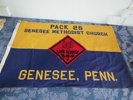 Vtg Boy Scouts Cub Scouts BSA Pack 25 Genesee Pennsylvania Service Flag 23 x 36 - £79.12 GBP