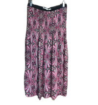 Allison Brittany Long Maxi Skirt ~ Sz M ~ Black &amp; Pink ~ Stretch Waist ~ Lined - £13.34 GBP