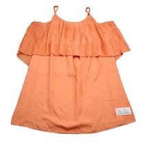 Mossimo Dress Womens XL Orange Pleated Ribbed Low Back Flowy Thin Strap Sundress - £18.18 GBP