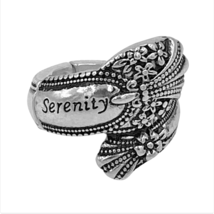 SERENITY Adjustable Stretch Spoon Ring Sterling Silver - £11.86 GBP