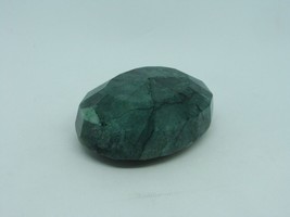 563 Carats Natural Emerald Color Enhanced Green Oval Faceted Cut Gemstone Stone - £52.00 GBP