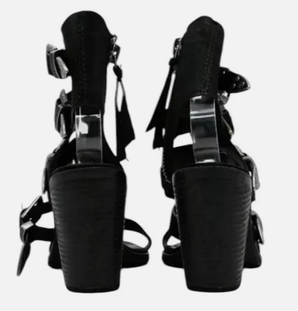 Dolce Vita Layell Black Strappy Lace Up Western Buckle Sandal Size NIB Item image 4