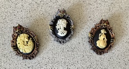 Halloween Gothic Gargoyle Skeletal Lady Cameo Pin/Brooch Choose from 3 Styles - £6.79 GBP