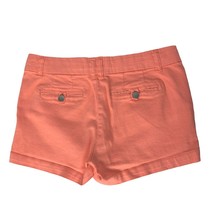 Harper Womens Denim Chino Shorts Size 27 Orange Pockets Casual Summer - £20.57 GBP