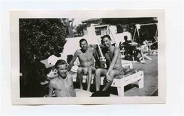 3 Men Sunbathing Black and White Photo Southern California Gay Interest  - £14.22 GBP