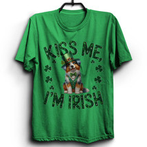 Kiss Me I&#39;m Irish Australian Shepherd Dog Tshirt St Patrick&#39;s Funny Dogs... - $16.88+