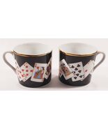 Tiffany &amp; Co. Lote De 2 Porcelana Carta de Juego Tazas (No Platillos) - $1,728.02 MXN