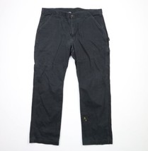 Vtg Carhartt Mens 40x32 Distressed Spell Out Relaxed Fit Wide Leg Pants Black - £42.60 GBP