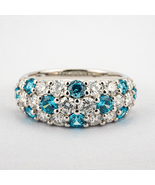 Luxurious Moissanite and Lab Sapphire Personalized Promise Ring Wedding ... - $500.00+
