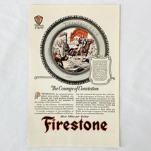 Vintage 1923 Firestone Print Ad Cord Auto Car Tires The Courage of Convi... - £5.18 GBP