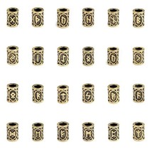 24pcs/set Norse Viking Runes Charms Beads Findings for Bracelets for Pendant Nec - £14.20 GBP