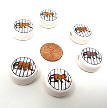 6 Monkey Ceramic Beads 1in Peru Horizontal Hole Wild Animal Brown US Sel... - $12.86