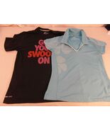 Women&#39;s Medium 2 shirt Bundle Adidas Blue &amp; Nike Black Dri-fit 100025 - €10,91 EUR