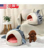 Cute Shark Pet Sleeping Bed Hideout House Warm Soft Comfortable Cat Dog ... - £35.38 GBP