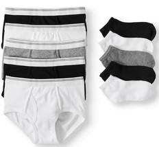 Wonder Nation Boys 5 pack Briefs Underwear Medium &amp; 5 Pair No Show Socks... - $15.12