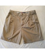 CHAPS  Men&#39;s Beige Cotton Pleated Front Casual Walking Shorts Size 36 - $7.92