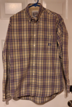 Cinch Shirt Mens Medium Purple Plaid Button Down Long Sleeve Western Shirt - £11.60 GBP