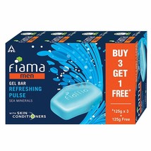 Fiama Men Refreshing Pulse Gel Bar, with Sea Minerals, 125g (Pack of 3 + 1 Soap) - £17.20 GBP