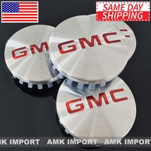 Set of 4 Machined Aluminum Red GMC Center Hub Caps 2014-2023 Yukon XL Si... - $24.95