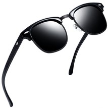 Semi Rimless Sunglasses Men Women, Trendy Vintage Half Frame Sun Glasses Polariz - £17.63 GBP