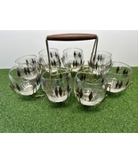 MCM 8 VTG FEDERAL HARLEQUIN ROLY POLY GLASSES + CADDY BLACK DIAMOND ATOMIC - $198.00