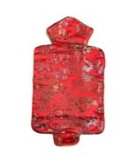 Vintage Red Asian China Silk Hot Water Bottle Cover Gold Floral - €53,42 EUR