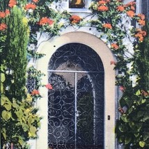 Miami Beach Home Spanish Entrance Vintage Postcard Flowers Linen - £7.93 GBP