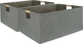 Storage Bin For Shelves Rectangle Closet Baskets Foldable Box With Handles, Pack - £35.96 GBP