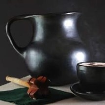 Chocolate or Water Pitcher 2.5 Liters Black Clay 100% Handcraft Unglazed Made in - £69.46 GBP