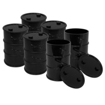 Set of 6 Black Plastic Toy Oil Drums For WWE Wrestling Action Figures - £47.15 GBP