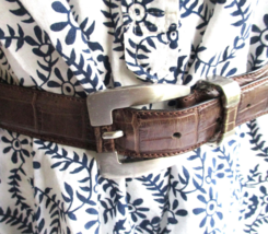 Patrick Mendes Croc Print Genuine Leather Belt Women’s Small Made in France - £30.10 GBP