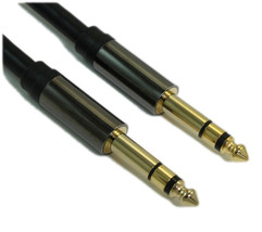 1.5ft Premium 1/4inch Stereo TRS Phono Cable Male to Male 18AWG Gold Plated - £16.13 GBP