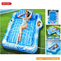 Cooling Sprinkler Inflatable Pool Lounger - Large 78"x50" - Ideal for Su... - $71.23
