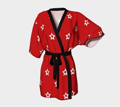 Kimono Robe | All American Red White Stars |  Bridal Wear Grooms&#39; Wear ,... - £51.79 GBP