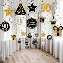 30 Pieces 90Th Birthday Party Decorations, 90Th Birthday Party Decorative Cards  - £20.77 GBP