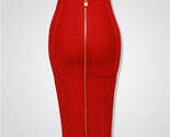 Olid zipper orange blue black bandage skirt women elastic bodycon summer plus size thumb155 crop