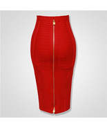 Solid Zipper Pencil Skirts - £35.51 GBP