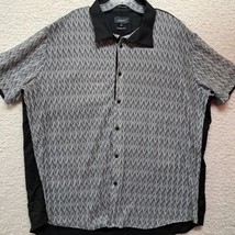 Sambuca Men&#39;s Black &amp; White Semi Shear Button Down Size 3XL 100% Cotton  - $20.27