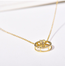 14ct Solid Gold Crystal Hammer Wheel Charm Necklace - 14k, gift, small, chain - £159.00 GBP