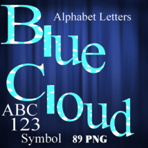ABC Letters Clouds 2b Digital Kit-Digital Clipart-Art Clip-Gift Tag-Jewelry-T sh - £0.98 GBP