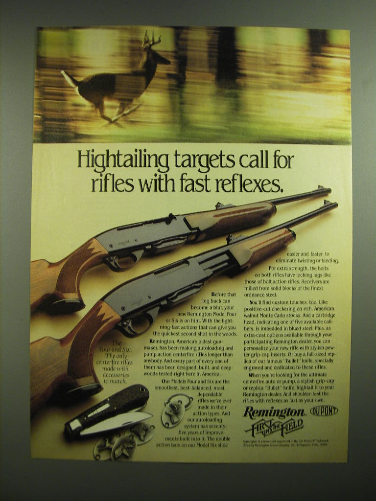 1982 Remington Model Four and Six Rifles Ad - Hightailing targets call for  - $18.49