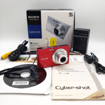 Sony Cyber-Shot DSC-W330 14.1 MP Camera RED 4x Zoom, 8GB SD Charger WORKS - $128.65