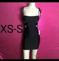 Black Cut Out Shoulder Tie Straps Dress Size XS-S - £26.98 GBP